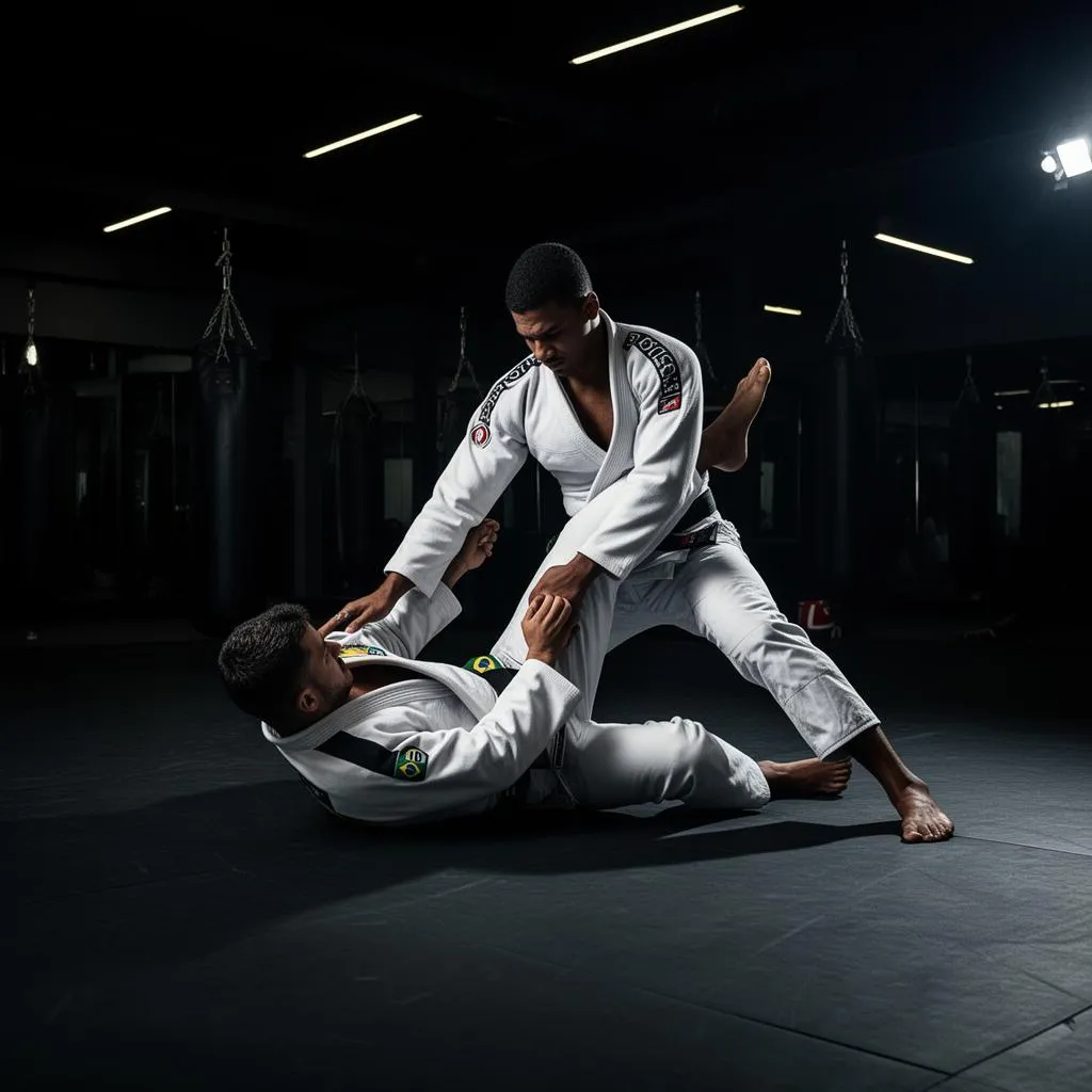 Alunos treinando Jiu-Jitsu na Elite Tiger Uberlândia